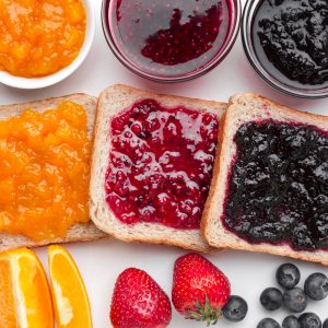 flat-lay-delicious-jam-bread